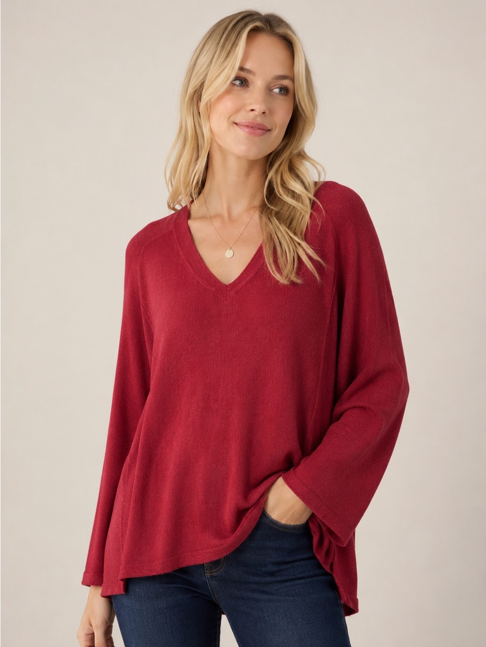 J Jill Women’s 2x Cotton Blend V Neck Sweater Pullover Tight Knit Classic Casual